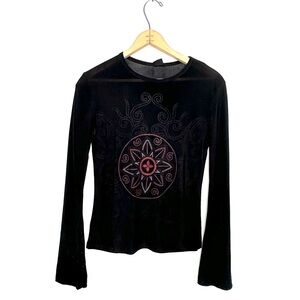 Stella USA | Y2K Black Long Bell Sleeve Top